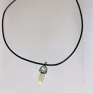 Clear light blue gemstone necklace